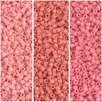 Miyuki Delica Seed Beads Bundle: Size 11/0, Duracoat Opaque Lychee (DB2113), Lt Watermelon (DB2114) & Guava (DB2115) - 3 Tubes of 7.2 Grams ea