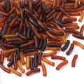200 pcs Acrylic Tube Beads for Bracelets Amber Bangle Acrylic Beads Two Tone Curved Chunky Bamboo Tube Bead for Jewelry Making Earring Crafts - color: Brown-200pcs