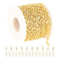 YOUBEIYEE 5 Meters 18K Gold Plated Jewelry Chains Bulk Diamond Cut Cable Chain Link Light Gold Chain Necklace DIY for Men and Women - color: Cable