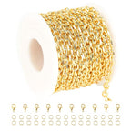 YOUBEIYEE 5 Meters 18K Gold Plated Jewelry Chains Bulk Diamond Cut Cable Chain Link Light Gold Chain Necklace DIY for Men and Women - color: Cable