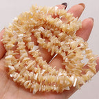 HAAMIIQII 5-8mm Natural Brown Mother of Pearl Shell Chips Irregular Chip Stone Loose Gemstone Beads Energy Healing Beads for Jewelry Making Strand 30 Inch - color: Brown Mother of Pearl Shell
