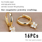 stino 16Pcs Huggie Earring Hooks for Jewelry Making, Brass Hoop Earring Clasps, Findings & Supplies(18K Gold Plated) - color: 18K Gold Plated