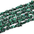 Genuine Malachite Chips Beads 5-8mm Irregular Shaped Tumbled Chip Stone Loose Bead for Jewelry Making 1 Strand 32" - color: Malachite