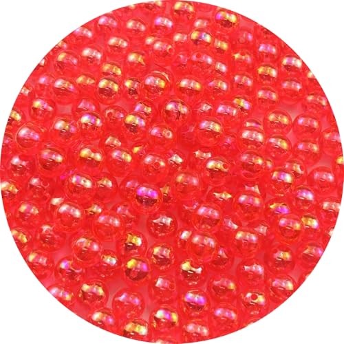 200pcs 10mm Acrylic Round Beads AB Colors Acrylic Beads Round Spacer Beads with Hole for DIY Bracelet Necklace Jewelry Making Supplies Handmade Craft(Dark Pink AB) - color: Dark Pink AB, size: 10mm