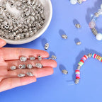 stino Metal Spacer Beads for Jewelry Making, Silver Bracelet Earrings Necklace Findings & Supplies 512 (Barrel (70Pcs)) - color: Barrel (70Pcs)