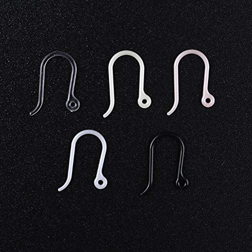 AKOAK 50pc 0.65mm Non-Allergenic Plastic Ear Wire Hooks Earring Findings fit DIY Jewelry (Pink Gold) - color: Pink gold