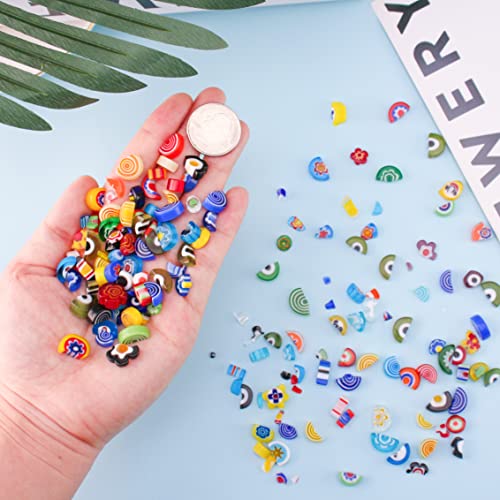 Youway Style Millefiori Glass Mosaic Tiles for Crafts, Broken Mosaic Glass Pieces for DIY Crafts Kits,Mosaic Jewelry Decor