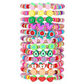 Friendship Bracelets Boho Stackable Bracelets for Women Surfer Heishi Clay Bead Bracelets Stretch Preppy Bracelets Colorful Boho Bracelets for Women - color: 12PCS FRUIT
