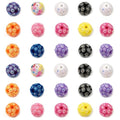 30PCS Multicolor Sunflower Resin Rhinestone Beads, 0.63 Inch Glitter Acrylic Bead, Bling Crystal Loose Spacer Beads Bulk for Jewelry Making Bracelets Necklaces Earrings Pendant & DIY Crafts Supplies - color: Multicolor Sunflower