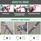 Keadic 362Pcs Angled Hog Ring Pliers with Galvanized Hog Rings, Gloves, 3/4", 1/2", and 3/8" Hog Rings, Professional Upholstery Hog Rings Kit for Plastic Meat & Sausage Casings - color: 362pcs Hog Ring Pliers & Hog Rings - Bending