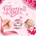 DUQGUHO Valentine's Day Beads for Jewelry Making, 8mm Red Pink White Glass Beads for Bracelet, Heart Beads Gold Bead and Sweet Heart Charms for Bracelet Necklace Crafts DIY 580PCS - color: 14-Red Pink White