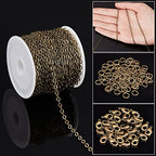 SUNNYCLUE 32.8Feet/ 10m Antique Bronze Chain Bulk Brass Cable Curb Chains for Jewelry Making Findings Links 100Pcs Iron Jump Rings 30Pcs Brass Lobster Clasps Necklace Bracelet Choker 4x3x0.6mm - color: 4x3x0.6mm Links Cable Chains