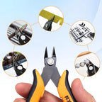 Micro Wire Cutters, 5.4 Inch Flush Cutters, 3 Pack Sharp Spring Loaded Micro Diagonal Cutters for Jewelry, Zip Ties, Electronics & DIY with Soft Grip Handles (Yellow & Black) - color: 3 Pack