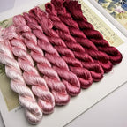 100% Nature Mulberry Handmade Embroidery Silk Thread Woven Jewelry Accessory Artificial Flowers Cross Stitch Floss DIY Sewing Kits 8 Gradient Colors 22m Each (35) - color: 35
