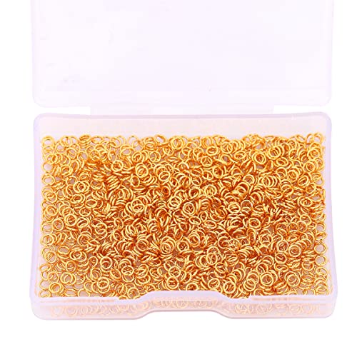 BEADIA 18K Gold Plated Jump Rings Non Tarnish 3mm 1200pcs for Jewelry Making Findings - color: Gold, size: 0.5x3mm