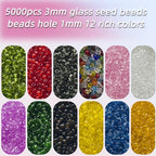 White Glass Seed Beads 5000 Pcs, 3mm Small Craft Pony Beads Bulk for Bracelets, DIY Necklace Ring Waist Chain - color: White