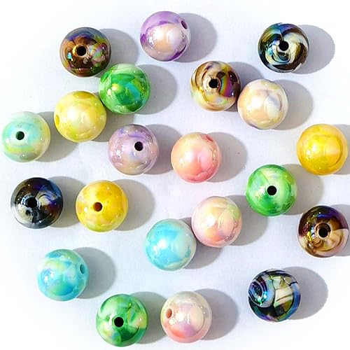 Mixed Lots Shiny AB Color Acrylic Bead DIY Beading Hairband Bracelets Necklace Craft Embelishment (Mixed Colors-Milk) - color: Mixed Colors-milk