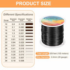 HARFINGTON Wire 328ft Length 26 Gauge Copper Craft Jewelry Wrapping Wire Tarnish Resistant Beading for Jewelry Making Supplies Crafting, Black - color: Black
