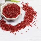 Transparent Red with Silver Lined Beads Size 8/0 Crafts Glass Seed Beads 3mm for Jewelry Making (Total About 100g About 3600pcs) - color: Transparent Red with Silver Lined, size: 3mm