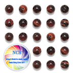 NCB 100pcs Genuine Gemstone Loose Beads 6mm Natural Stone Beads Round Real Energy Stones for DIY Jewelry Making Bracelet Necklace, Stretch Unisex (Red Tiger's Eye, 6mm 100Beads) - color: Red Tiger's Eye, size: 6mm 100Beads