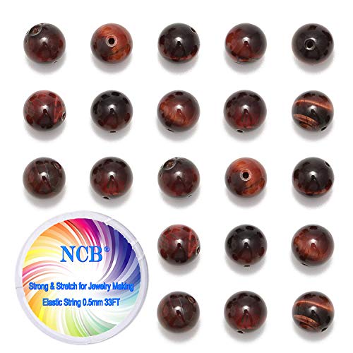 NCB 200pcs 4mm Red Tiger's Eye Loose Beads for Jewelry Making, Natural Semi Precious Beads Round Smooth Gemstones Spacer Beads Charms for Necklaces Bracelets (Red Tiger's Eye, 4mm 200Beads) - color: Red Tiger's Eye, size: 4mm 200Beads