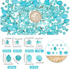 arricraft About 250 Pcs 6 Styles Turquoise Beads, Oval Round Disc Rondelle Chip Teardrop Heishi Bead Irregular Loose Stone Beads for Christmas Bracelet Necklace Jewelry Making (Hole: 1mm) - size: 6 Sizes