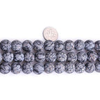 12mm Natural Stone Black Snowflake Jasper Frosted Matte Unpolished Round Beads for Jewelry Making Strand 15 inch - color: Black Snowflake, size: 12mm