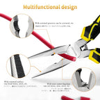BOOSDEN® 8 inch Needle Nose Pliers with Side Cutters, Precision Long Nose Pliers with Wire Cutters, Professional Needle Nose Spring Loaded Pliers, Used for Cutting Clamping Pinching Jewelry Making - size: 8" (1 Pack)