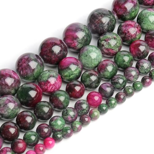 Yochus 40pcs 10mm Mixed Persian Jade Energy Healing Round Bulk Gemstone Beads for Jewelry Making Bracelet Necklace Earring DIY - color: mixed, size: 10mm