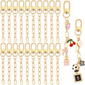 Hzopcw 20pcs Gold Keychain Making Kit, Key Ring Swivel Snap Hook Chains, Extender Keychain Bag Charm Kits for DIY Crafts Jewelry Making Handbag Purses - color: Gold-20pcs-A Style