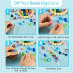 Cheriswelry Acrylic Beads Kit for Bracelet Keychain Cube Letter Beads 0-9 Number Bead Round Loose Spacer with Spring O Rings Beading Thread 19.5-21.5mm for DIY Necklace European Jewelry Making 76Pcs - color: Mixed Color*5