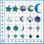 Hicarer 160 Pcs Bracelet Charms, Mixed Antique Sun Star Moon Charm Pendant Plated Enamel Celestial Charm for Jewelry Making