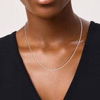 925 Sterling Silver Chain for Women, Diamond Cut 1mm Box Chain Lobster Claw Clasp Silver Jewelry Gifts for Women Mom Girlfriend - size: 16 Inches