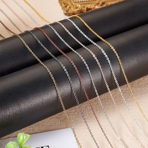 Beadthoven 32.8Ft Brass Flat Cable Chain for Jewelry Making - 1.5mm Red Copper Flat Cross DIY Necklace & Bracelet Jewelry Finding & Extender Chains Bulk - color: Red Copper, size: 1.5mm
