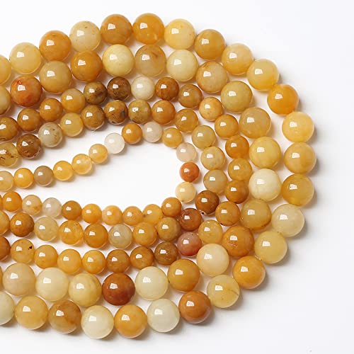 4mm 90pcs Natural Yellow Aventurine Jade Beads Round Loose Beads Energy Crystal Healing Power Gemstone for Jewelry Making DIY Bracelet 15 Inch (Yellow Aventurine Jades, 4mm) - color: Yellow Aventurine Jades, size: 4mm