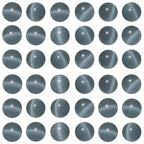 100pcs Gray Cat Eye Beads 8mm Round Semi Precious Stone Hole Size 1mm DIY Charm Spacer Beading Smooth Gemstone Loose Beads for Jewelry Making Bracelets Necklaces Earrings Crafting - color: Gray