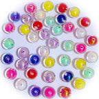 Mixed Lots Shiny AB Color Acrylic Bead DIY Beading Hairband Bracelets Necklace Craft Embelishment (Mixed Colors-Round) - color: Mixed Colors-Round