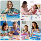 TingingYuli Friendship Bracelet Making Kit for Girls 8-12, DIY String Bracelet Maker with 3-Layer Storage Box, Arts and Crafts for Kids Ages 6-12, Easter Christmas Birthday Gift Set - color: Light Blue