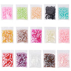 2500pcs 6mm Half Round Pearl Beads Mixed 15 Colors Cabochon Flatback Gem DIY Scrapbooking Shoes Phone Nail Art Making Crafts Material - size: 6mm 2500pcs
