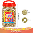 Praisebank Pony Beads, 1200pcs 6x9mm, Wholesale Beads, Bracelets Jewelry Making, Arts & Crafts(Golden) - color: Golden Color, size: Small Size