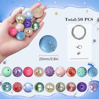 50Pcs Chunky Bubblegum Beads, 20mm Chunky Bubble Gum Beads for Adult DIY - color: Light Pink+Light Blue