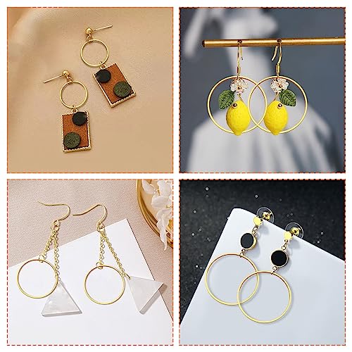 60pcs Round Beading Hoop 35mm Earring Hoops Earrings Beading Hoop Earring Circle Connectors Open Bezel Pendant Frame Earring Finding for DIY Crafts Accessories Supplies Women Gift(Gold) - color: 60pcs;35mm;Gold