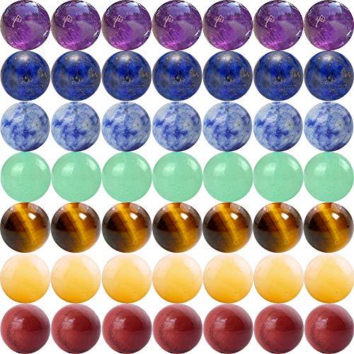 7 Chakra Natural Stone Beads 100pcs 10mm Round Genuine Real Stone Beading Loose Gemstone Mixed DIY Smooth Beads for Bracelet Necklace Earrings Jewelry Making - color: 7 Chakra Stone Multicolor, size: 10mm