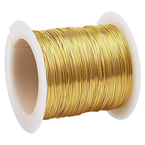 Pandahall 125 Feet Tarnish Resistant Copper Wire 26 Gauge Jewelry Beading Craft Wire for Jewelry Making (Golden)