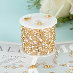 UMAOKANG 5 Meters Stainless Steel Jewelry Chain Enamel Chain for Jewelry Making Gold Plated Chain with Jump Rings and Lobster Clasps - color: Gold-White