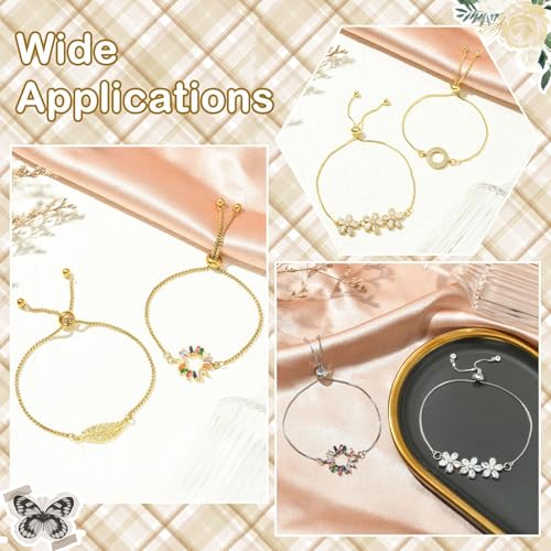 DanLingJewelry 20pcs Adjustable Slider Bracelet Slider Extender Chains with Rhinestones Ends for Jewelry Making DIY 8 Inches(226mm) P - color: StyleⅠ-20 pcs-Platinum