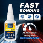 Meuvcol Silicone Glue 100g - Fast-Bonding & Waterproof Silicone Adhesive for Silicon Rubber, Model, Toys, TPU, TPR, TPE - Clear Liquid Silicone Adhesive for Crafts, 6 Applicator Nozzles - size: 100g, style: Silicone Glue