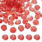 uxcell 50 Pcs Rose Beads, 0.55" Glass Flower Rose Charm Carved Loose Spacer Crystal Craft Beads for DIY Jewelry Making Bracelet Beading Projects Supplies, Red - color: Red