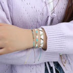 KELITCH Adjustable turquoise bead bracelet single color knitting friendship bracelet fashion jewelry daily wear gift (28 color selection) - color: Mix Green 12
