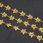 2 Yard Gold Star Chain for Jewelry Making Stainless Steel Chains for Crafts DIY Baroque Link Chain Bulk - color: Gold Star
